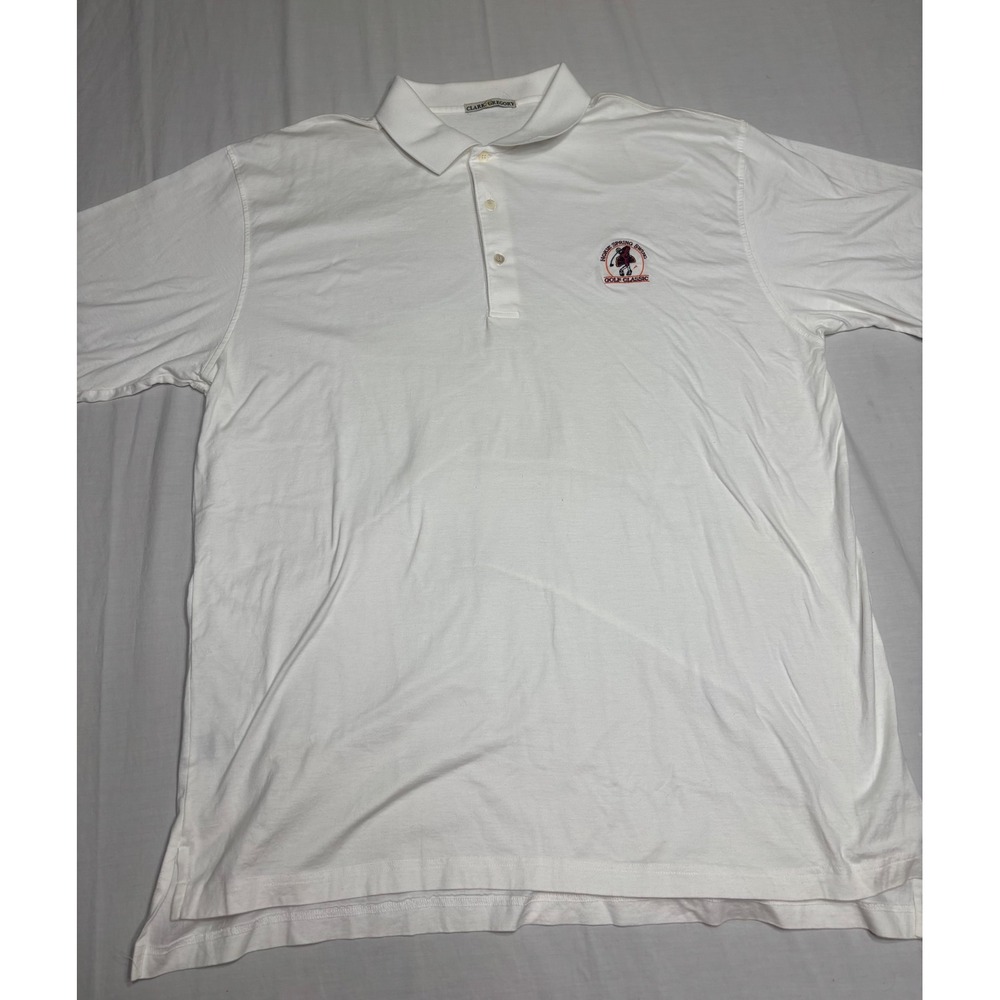 Clark & Gregory Virginia Tech Hokie Spring Swing‎ Golf Polo White XL Mercerized